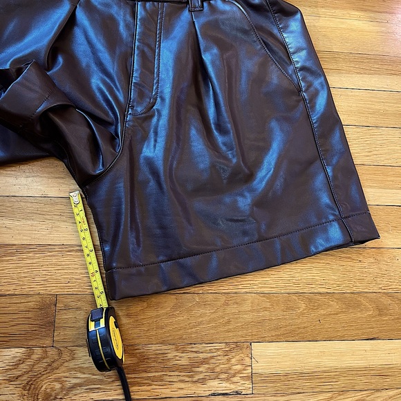 Abercrombie & Fitch Faux Leather Shorts In Brown - Picture 8 of 10